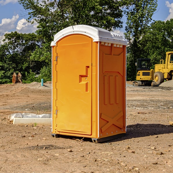 how often are the porta potties cleaned and serviced during a rental period in Dragoon